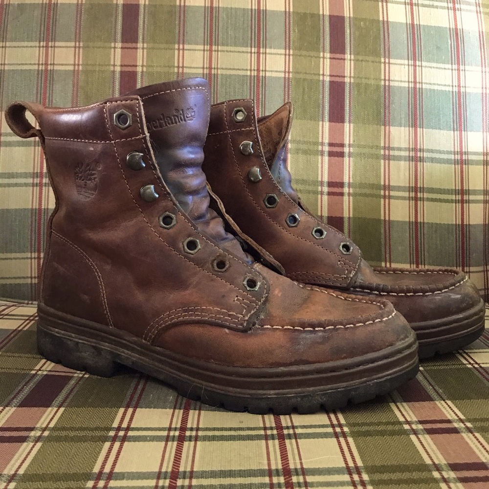 Vintage Timberland Leather Boots 8.5 Cognac Brown